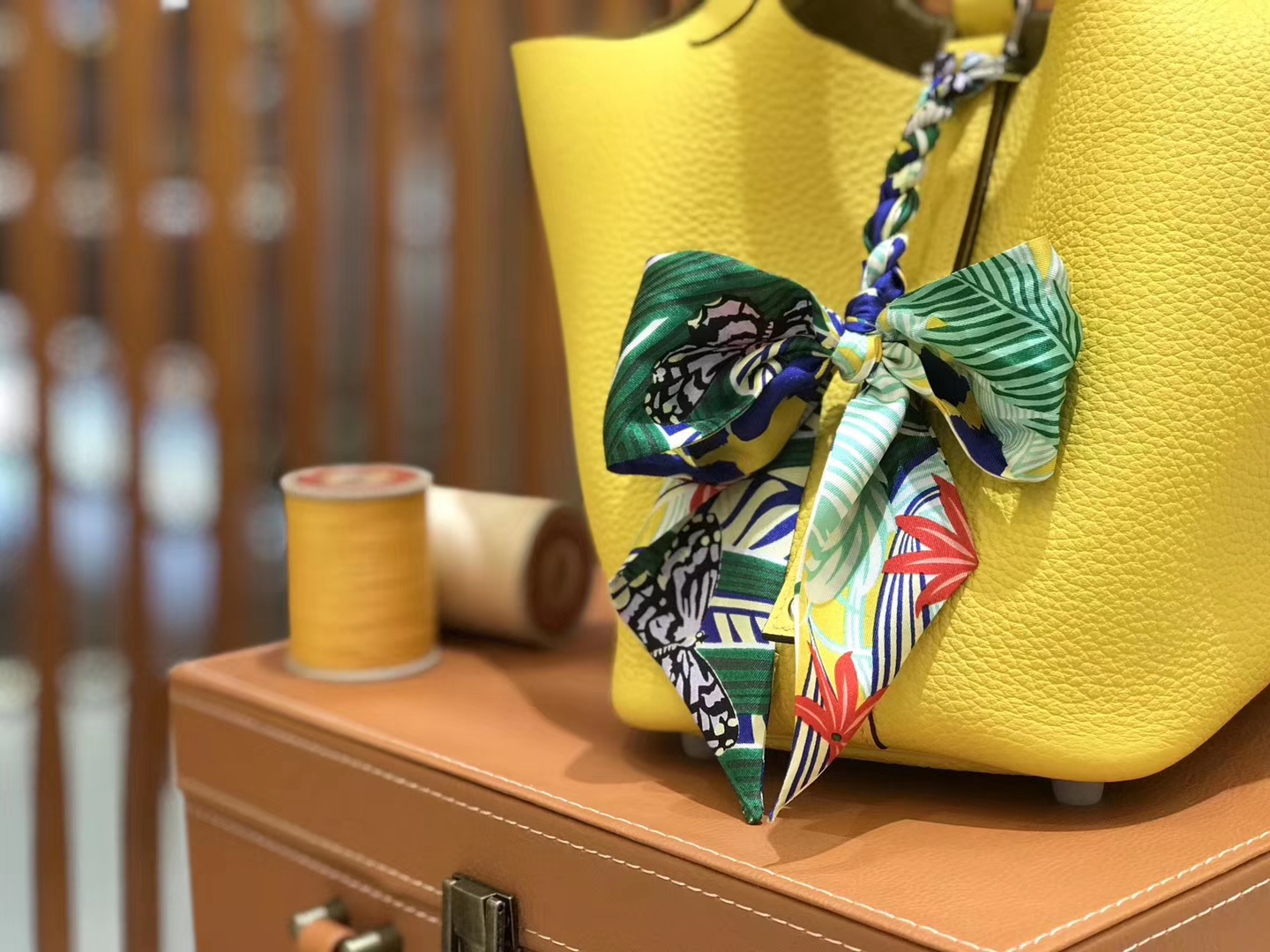 Hermès（爱马仕）新增现货 Picotin 菜篮子 琥珀黄 全手工蜡线缝制 银扣 18cm