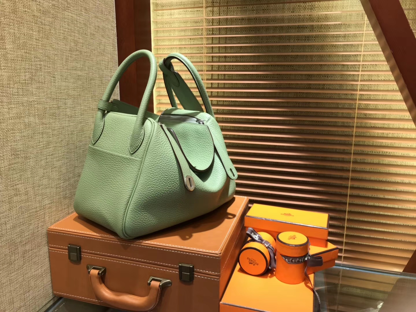 Hermès（爱马仕）Lindy琳迪包 抹茶绿 德国进口togo牛皮 全手工缝制 银扣 30cm