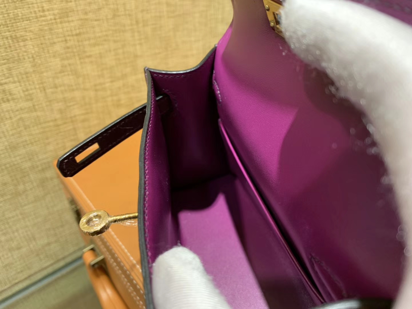 Hermès（爱马仕）迷你2代 mini Kelly 深紫色 南非KK鸵鸟 全手工缝制 19cm