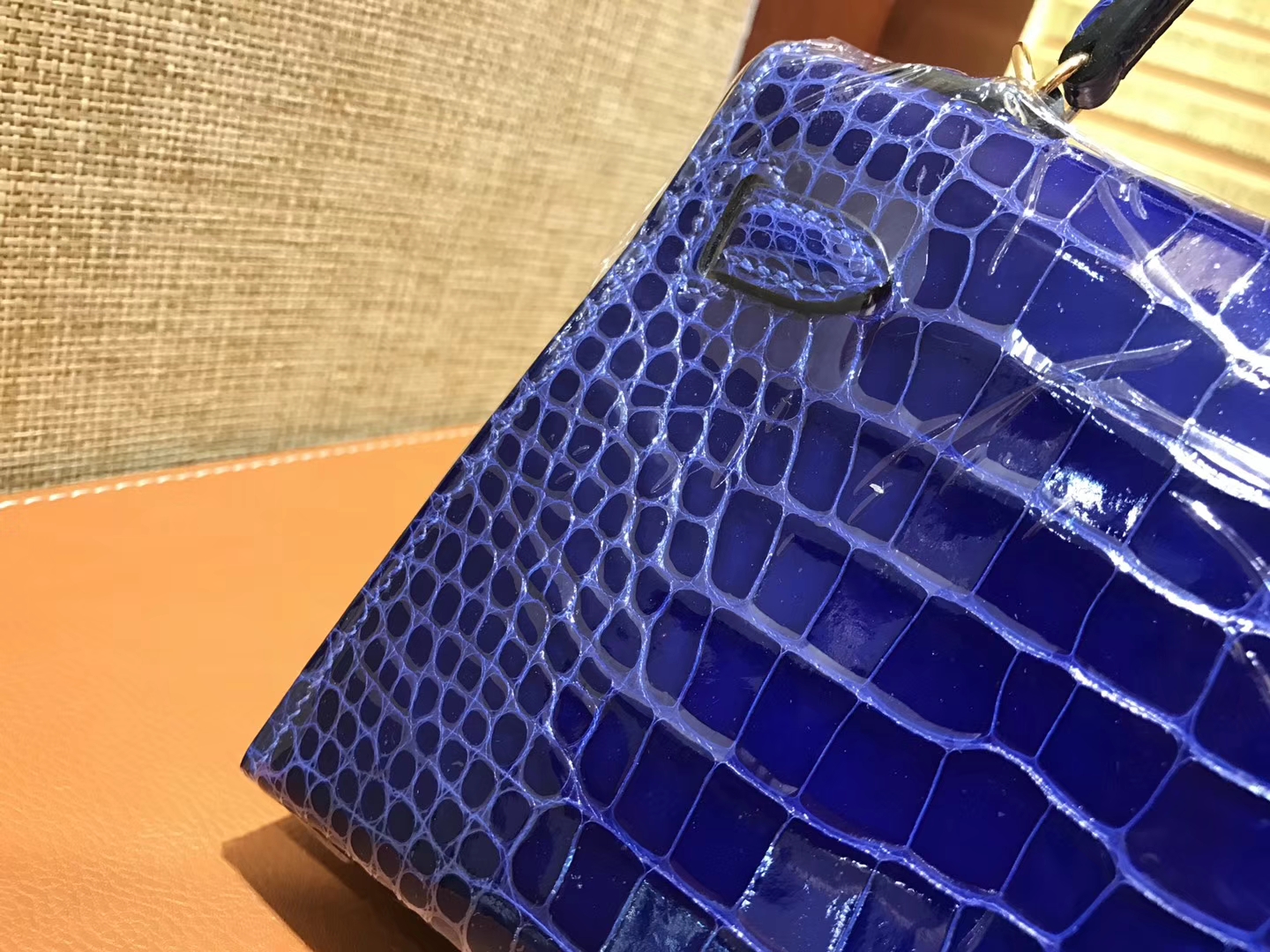 Hermès（爱马仕）Mini Kelly 19cm (迷你2代) 宝蓝色 一级美洲鳄鱼皮 手工缝制 臻品级别