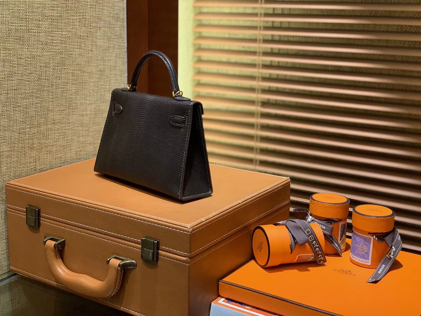 Hermès（爱马仕）迷你2代 mini Kelly 黑色 进口野生蜥蜴皮 全手工缝制 19cm