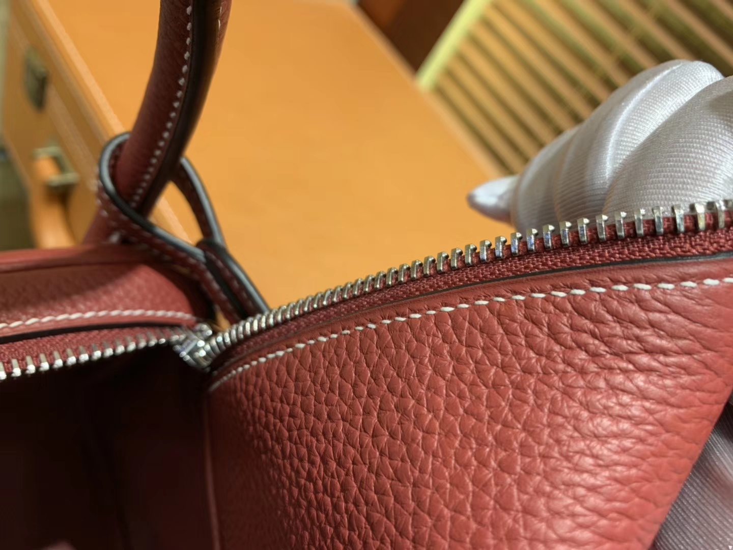 Hermès（爱马仕）Lindy琳迪包 石榴红 德国进口togo牛皮 全手工缝制 银扣 30cm