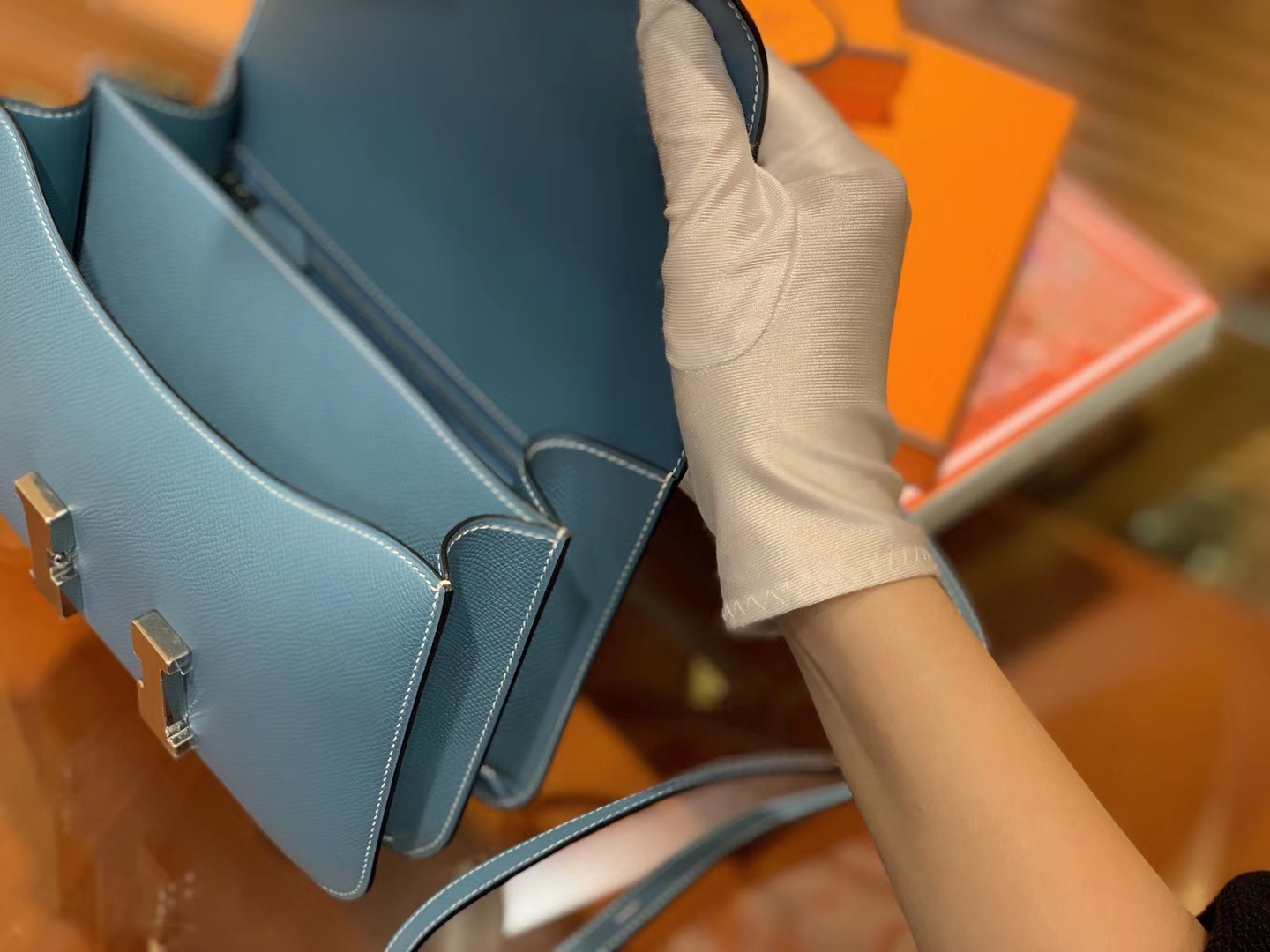 Hermès（爱马仕）Constance 23cm 牛仔蓝 EP掌纹牛皮 德国进口原料
