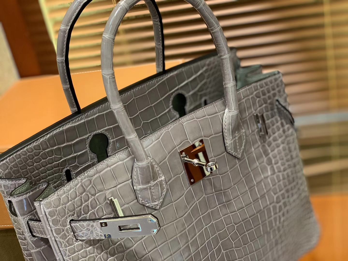 Hermès（爱马仕）Birkin 30cm 巴黎灰 组合 一级湾鳄 鳄鱼皮 臻品级别