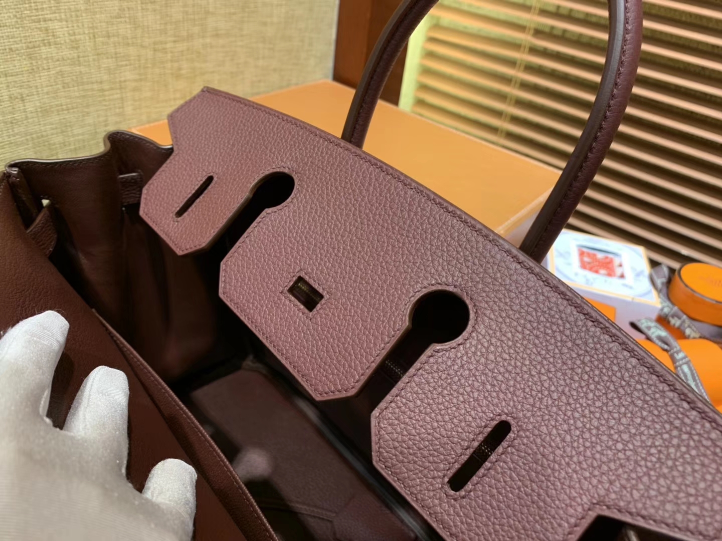 Hermès（爱马仕）Birkin铂金包 爱马仕红 德国togo小牛皮 原版蜜蜡线 顶级手缝 金扣 30cm