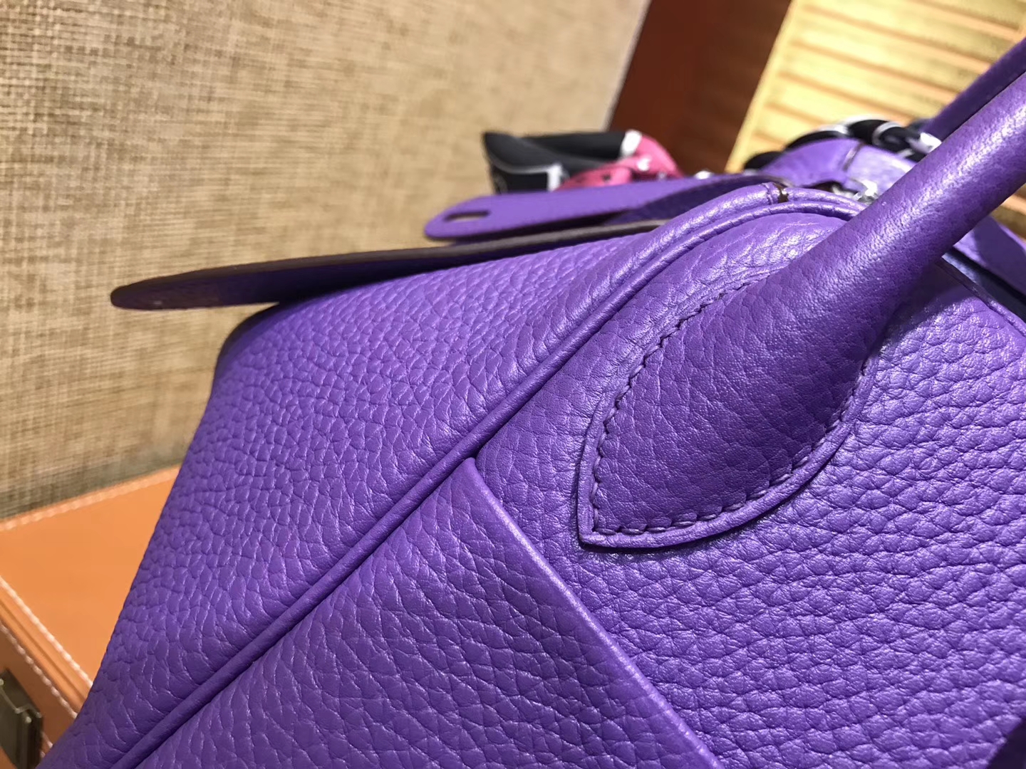 Hermès（爱马仕）Lindy琳迪包 梦幻紫 德国进口togo牛皮 全手工缝制 银扣 30cm