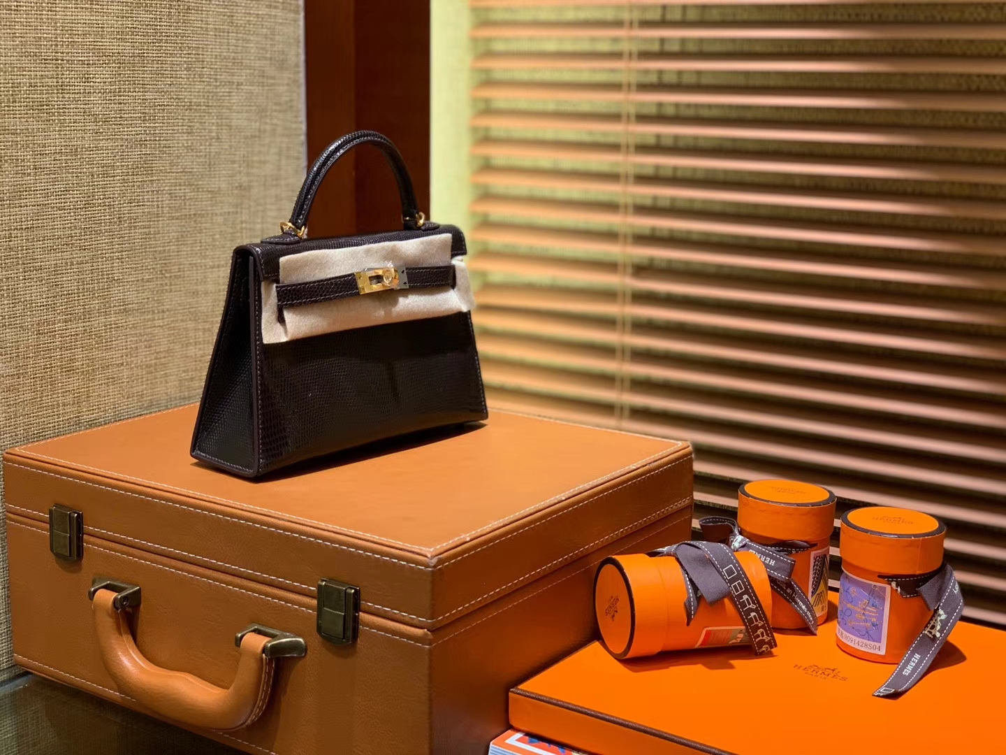 Hermès（爱马仕）迷你2代 mini Kelly 黑色 进口野生蜥蜴皮 全手工缝制 19cm