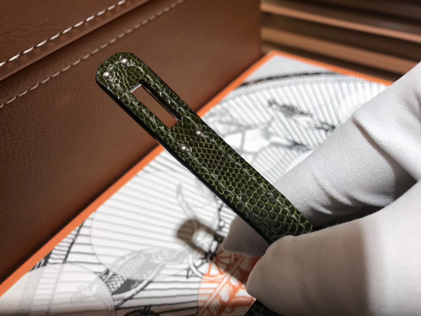 Hermès（爱马仕）迷你2代 mini Kelly 丛林绿 进口野生蜥蜴皮 全手工缝制 19cm