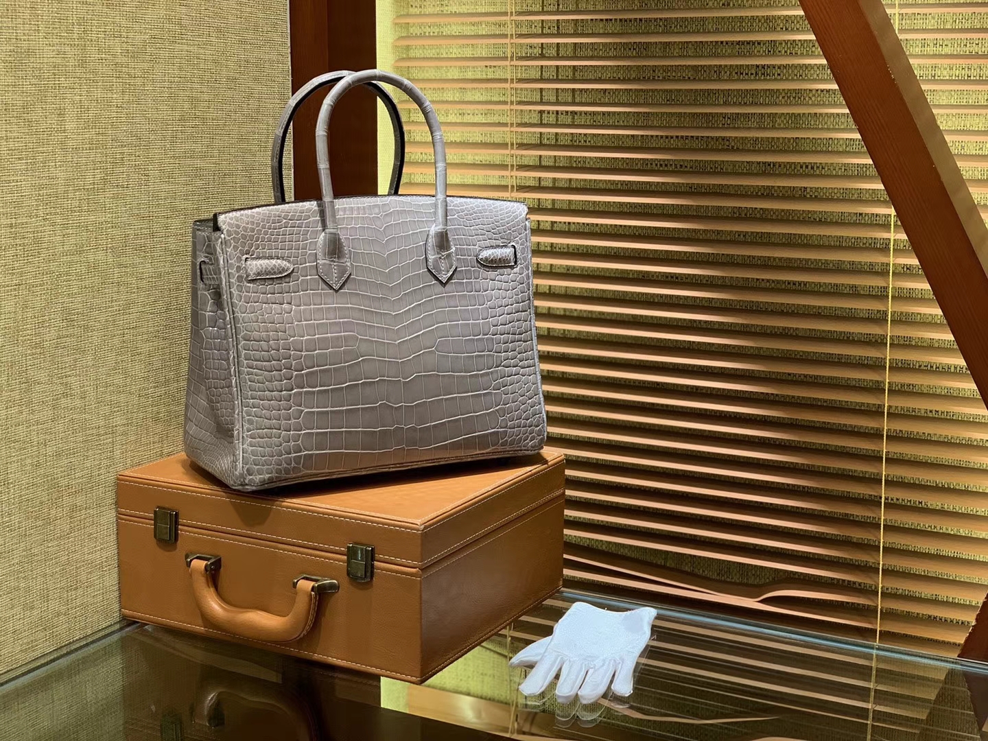 Hermès（爱马仕）Birkin 30cm 巴黎灰 组合 一级湾鳄 鳄鱼皮 臻品级别