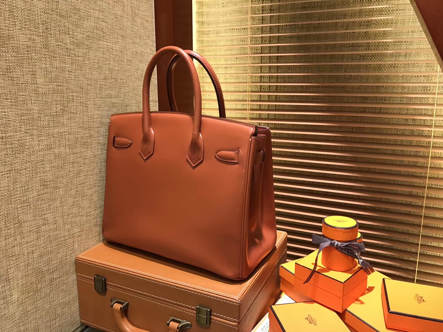 Hermès（爱马仕）Birkin铂金包 古铜色 德国BOX牛皮 原版蜜蜡线 顶级手缝 金扣 30cm