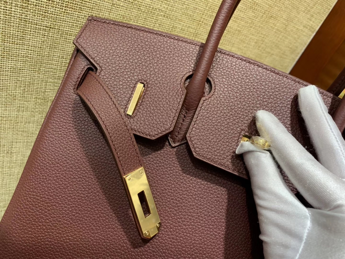 Hermès（爱马仕）Birkin铂金包 爱马仕红 德国togo小牛皮 原版蜜蜡线 顶级手缝 金扣 30cm