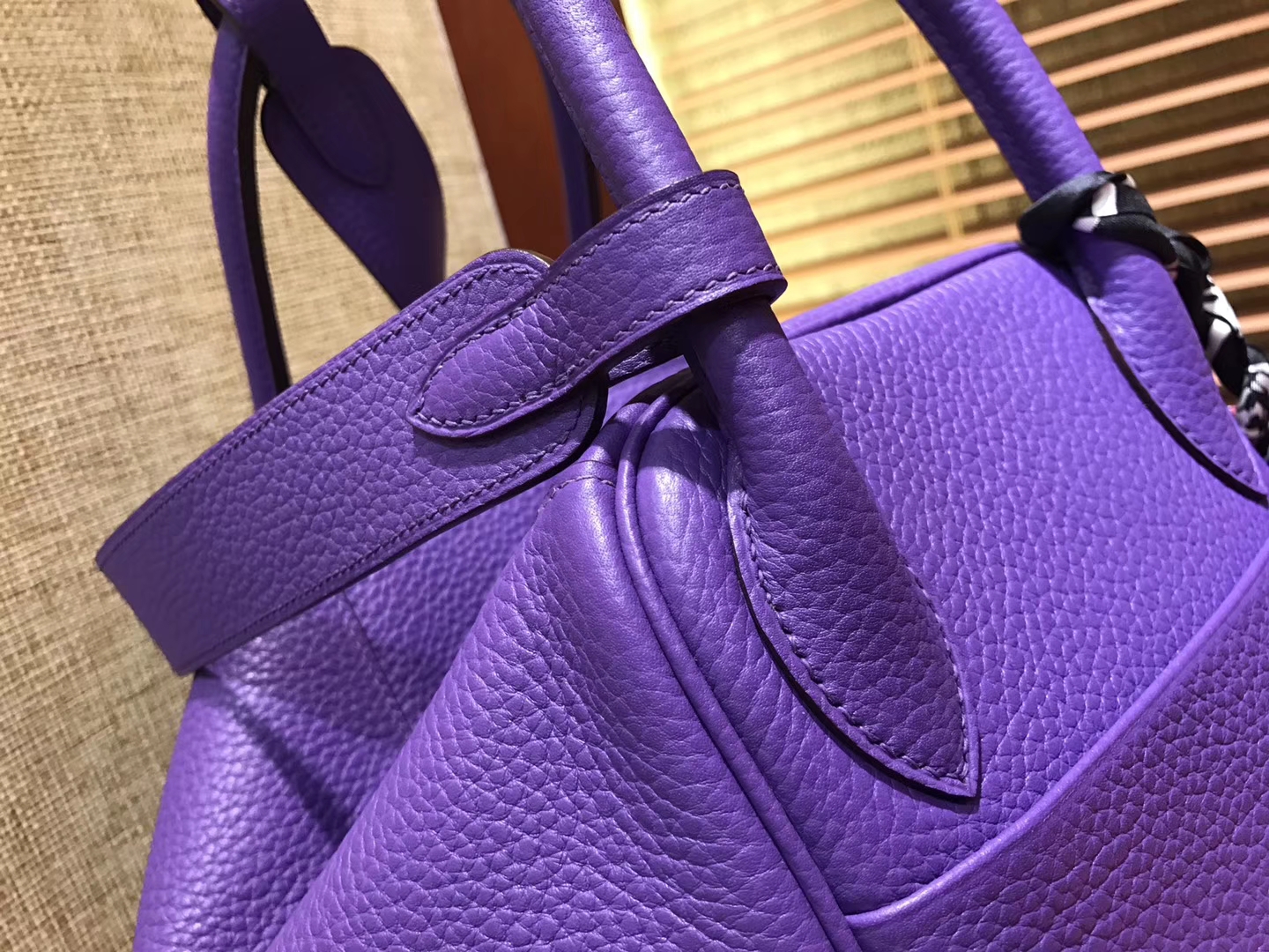 Hermès（爱马仕）Lindy琳迪包 梦幻紫 德国进口togo牛皮 全手工缝制 银扣 30cm