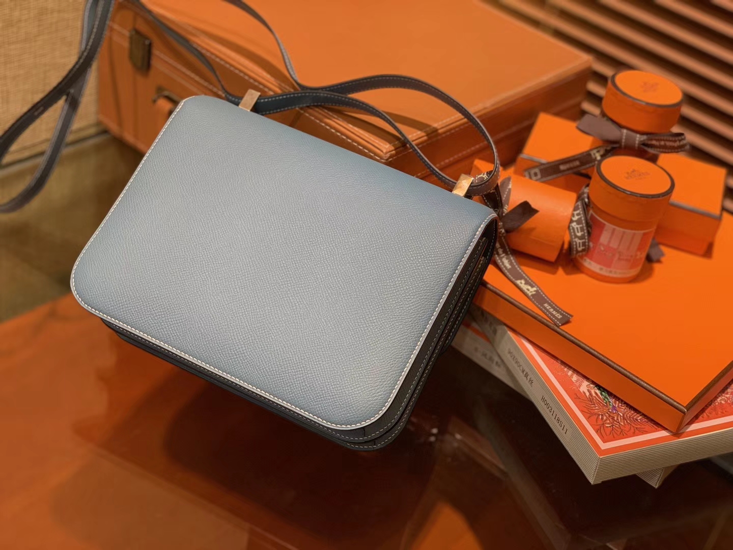Hermès（爱马仕）Constance 23cm 牛仔蓝 EP掌纹牛皮 德国进口原料