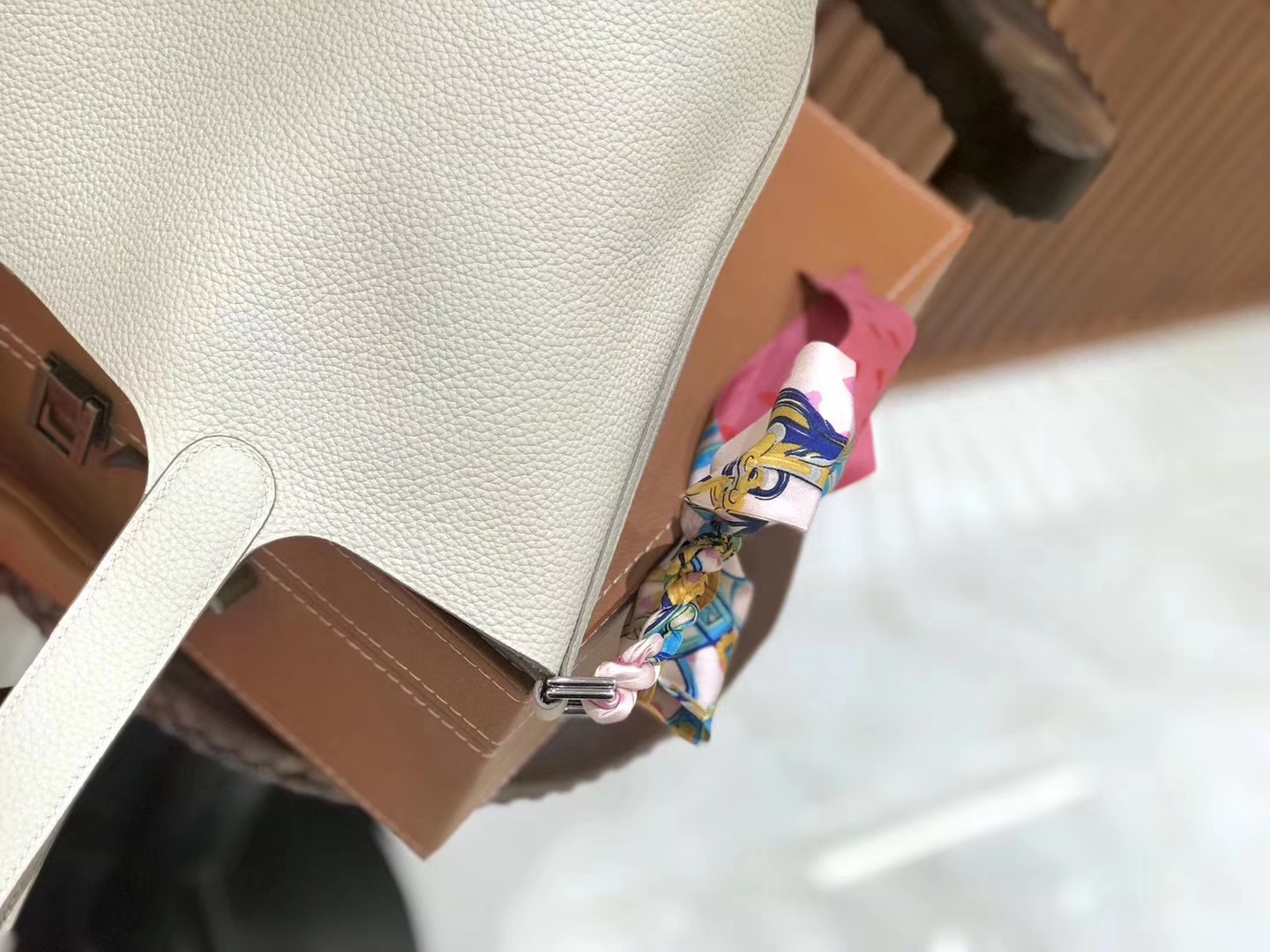 Hermès（爱马仕）新增现货 Picotin 菜篮子 奶昔白 全手工蜡线缝制 银扣 22cm