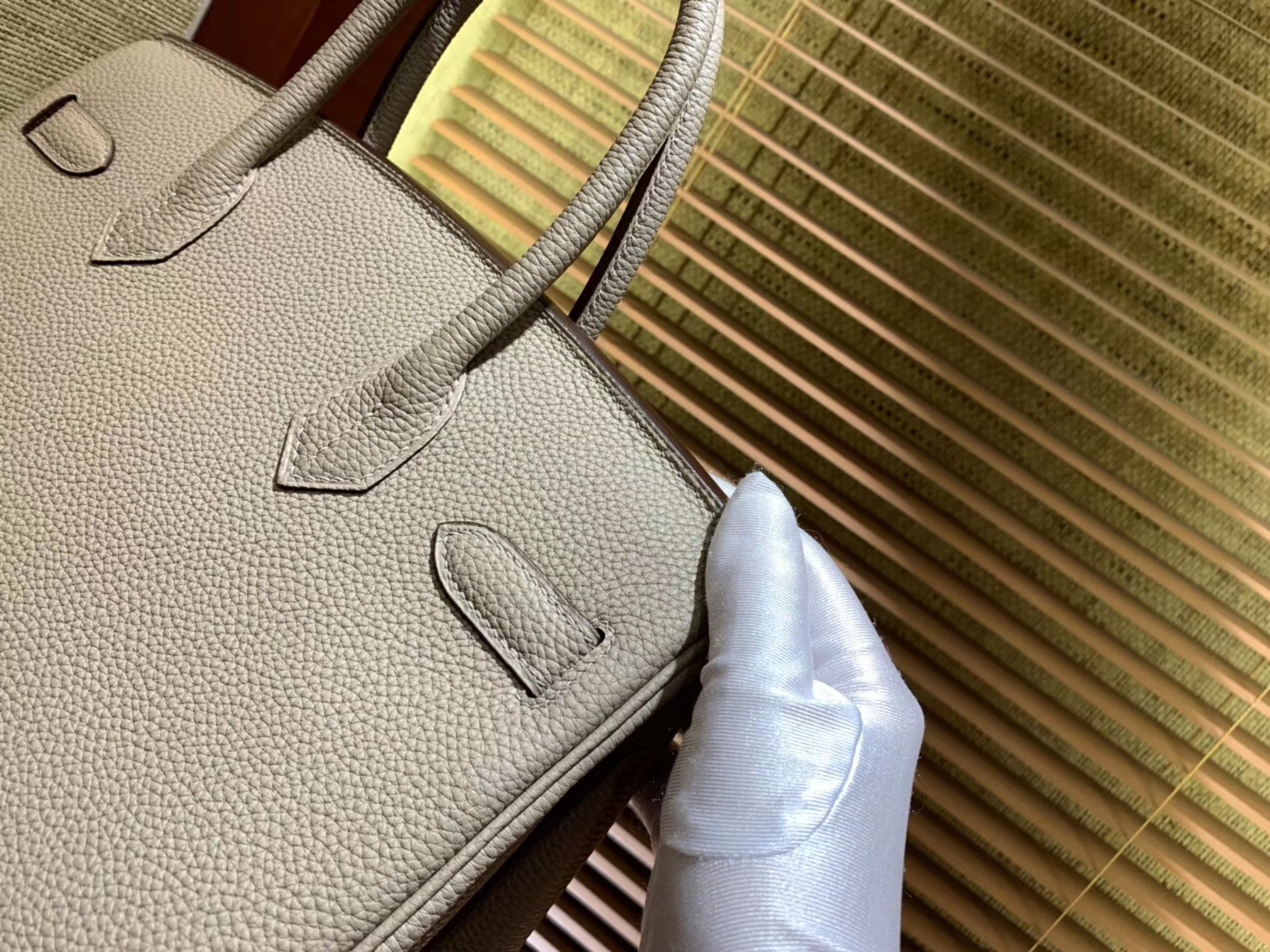 Hermès（爱马仕）Birkin铂金包 斑鸠灰 德国togo小牛皮 原版蜜蜡线 顶级手缝 金扣 30cm