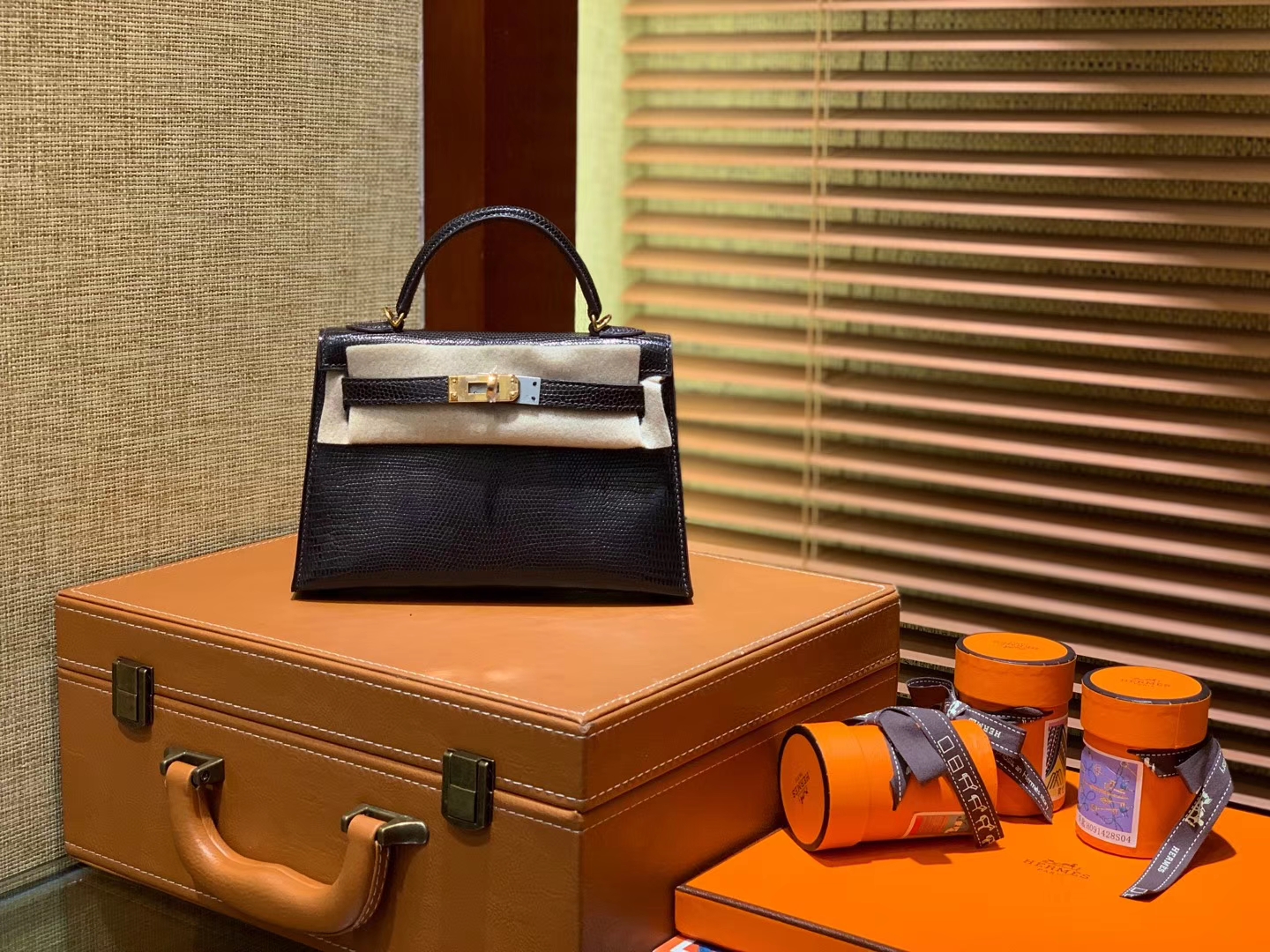 Hermès（爱马仕）迷你2代 mini Kelly 黑色 进口野生蜥蜴皮 全手工缝制 19cm