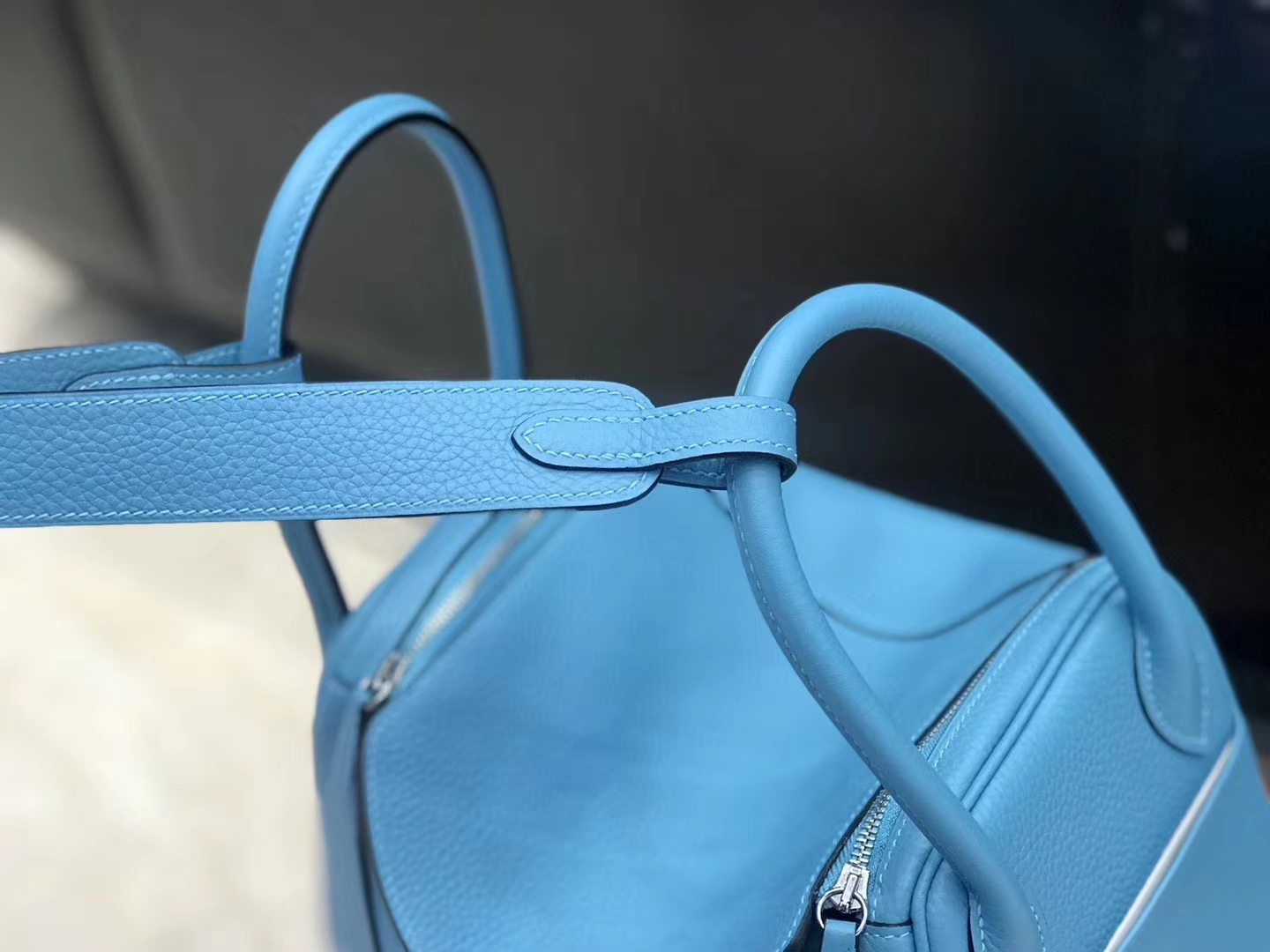 Hermès（爱马仕）Lindy琳迪包 北方蓝 德国进口togo牛皮 蜡线全手工缝制 26cm