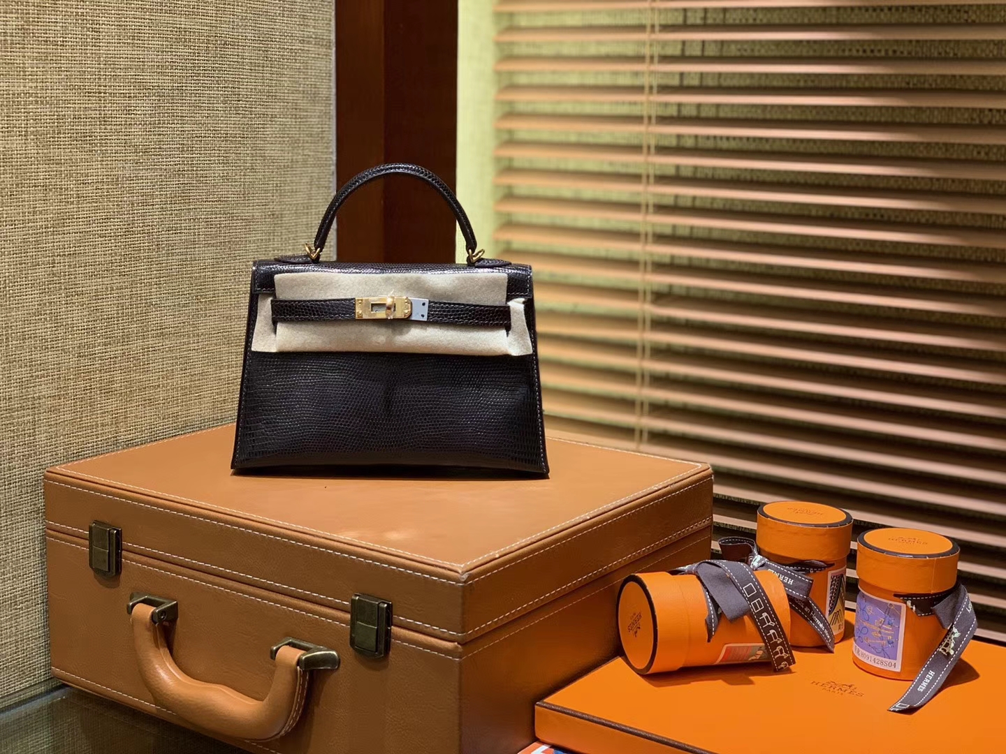 Hermès（爱马仕）迷你2代 mini Kelly 黑色 进口野生蜥蜴皮 全手工缝制 19cm