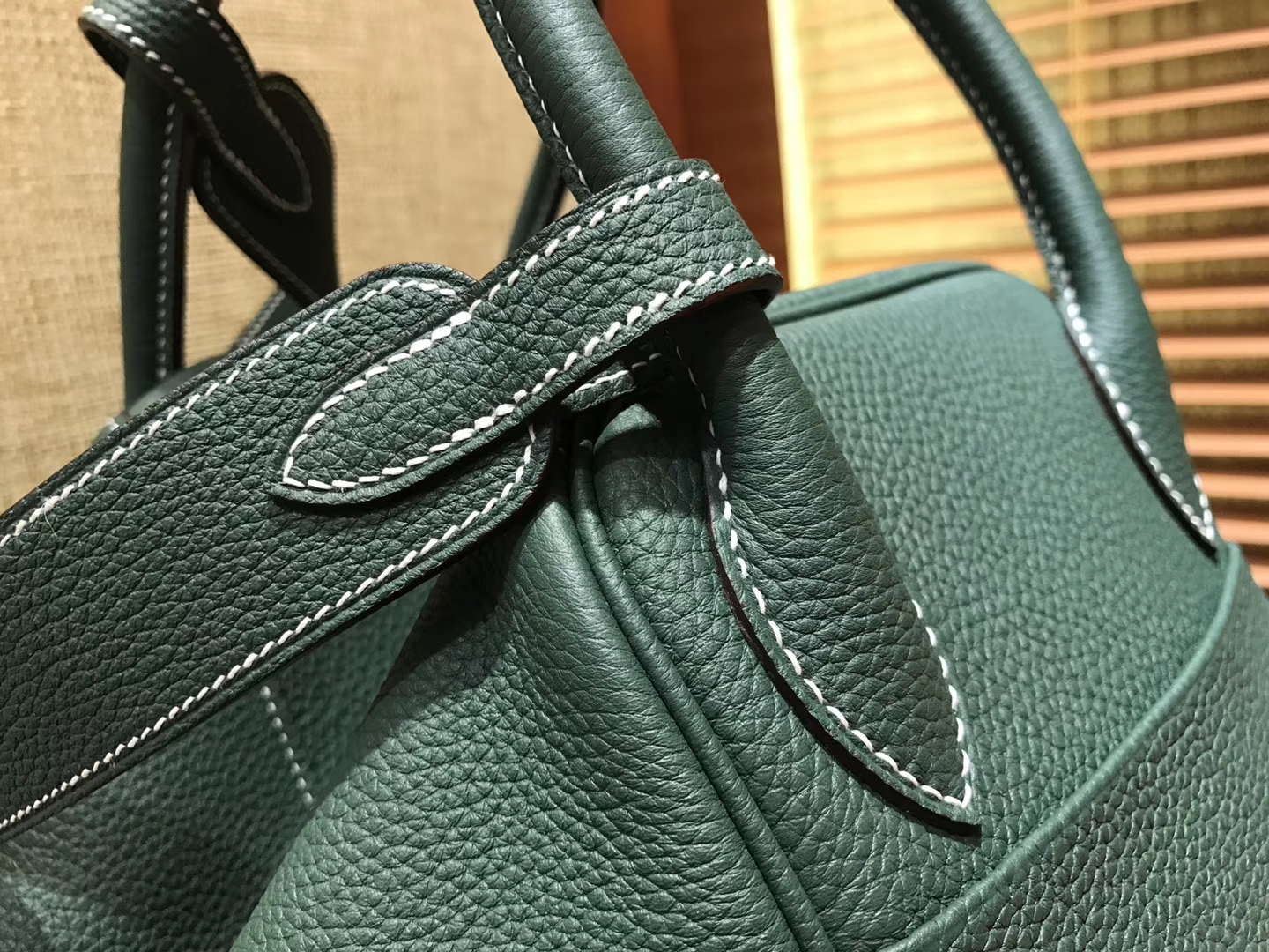 Hermès（爱马仕）Lindy琳迪包 墨绿色 德国进口togo牛皮 全手工缝制 银扣 30cm