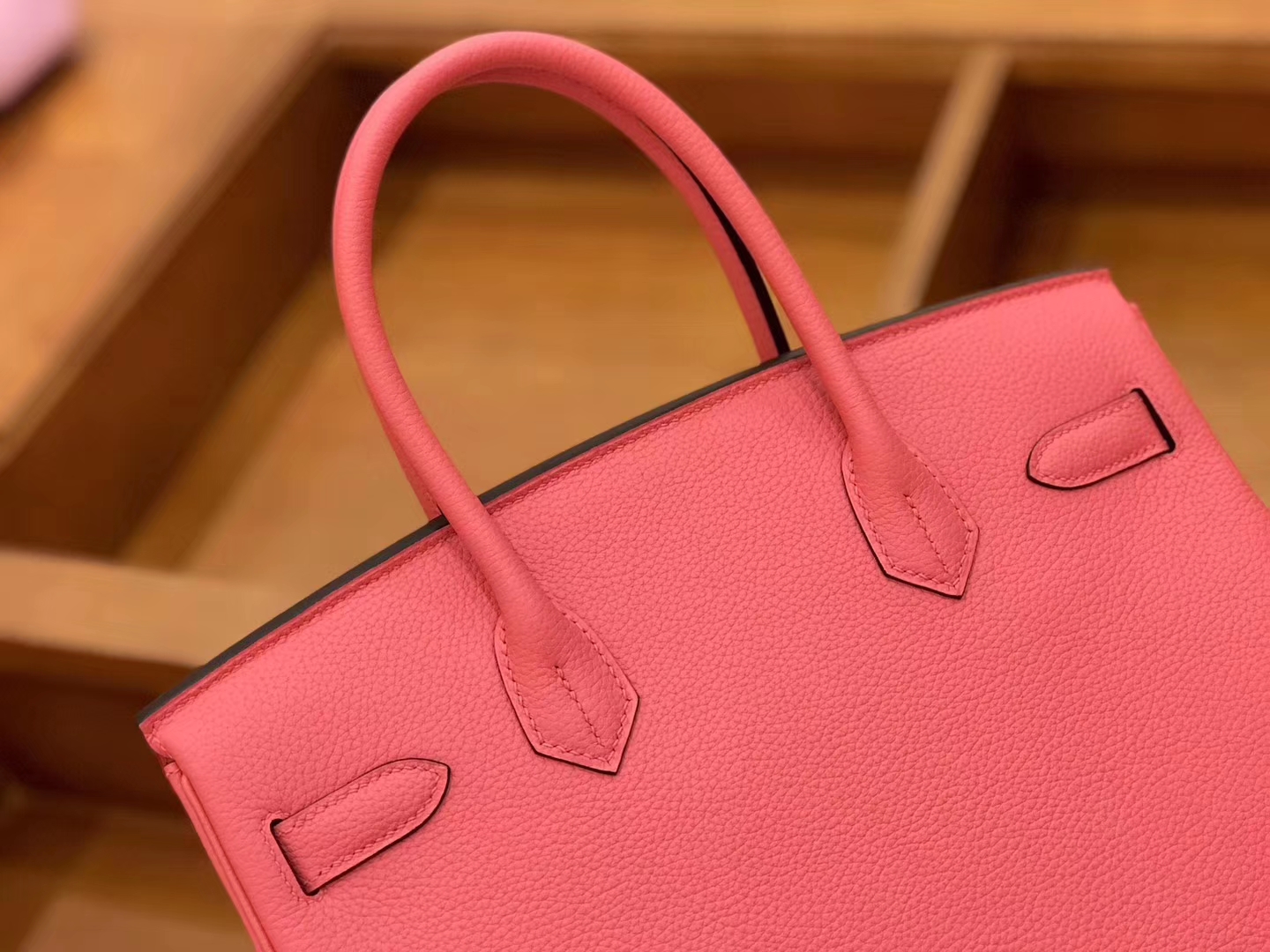 Hermès（爱马仕）新增现货 birkin 铂金包 唇膏粉 德国进口小牛皮 银扣 30cm