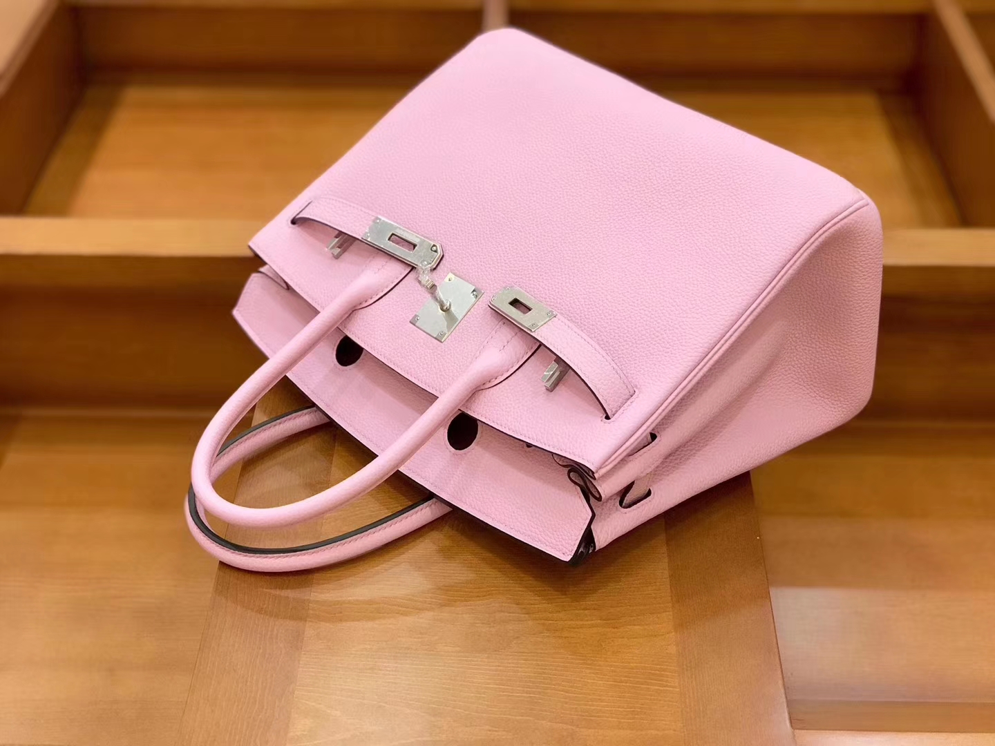 Hermès（爱马仕）新增现货 birkin 铂金包 锦葵紫 德国进口小牛皮 银扣 30cm