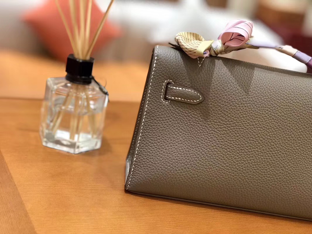Hermès（爱马仕）Mini Kelly迷你凯莉 大象灰 Togo小牛皮 臻品级别 1代 金扣 22cm