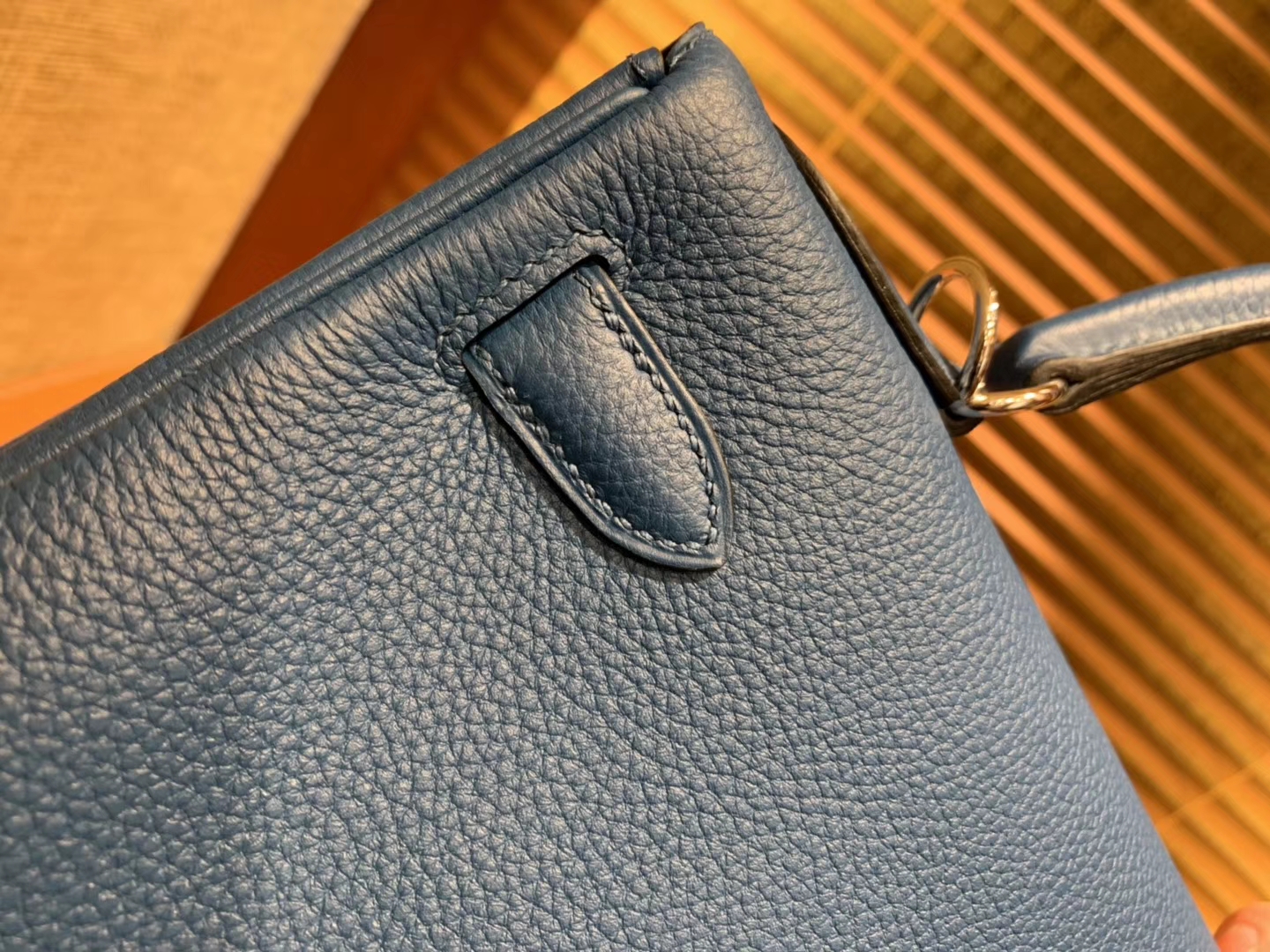 Hermès（爱马仕）Kelly 凯莉包 靛蓝色 德国进口 togo牛皮 手缝蜡线 金扣 28cm
