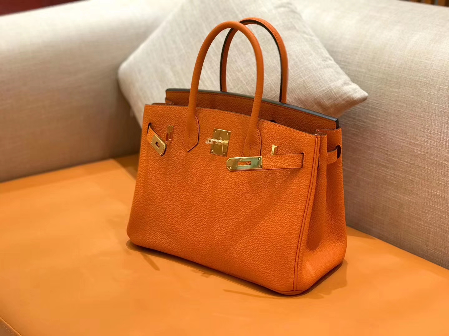 Hermès（爱马仕）新增现货 birkin 铂金包 经典橙 德国进口小牛皮 金扣 30cm