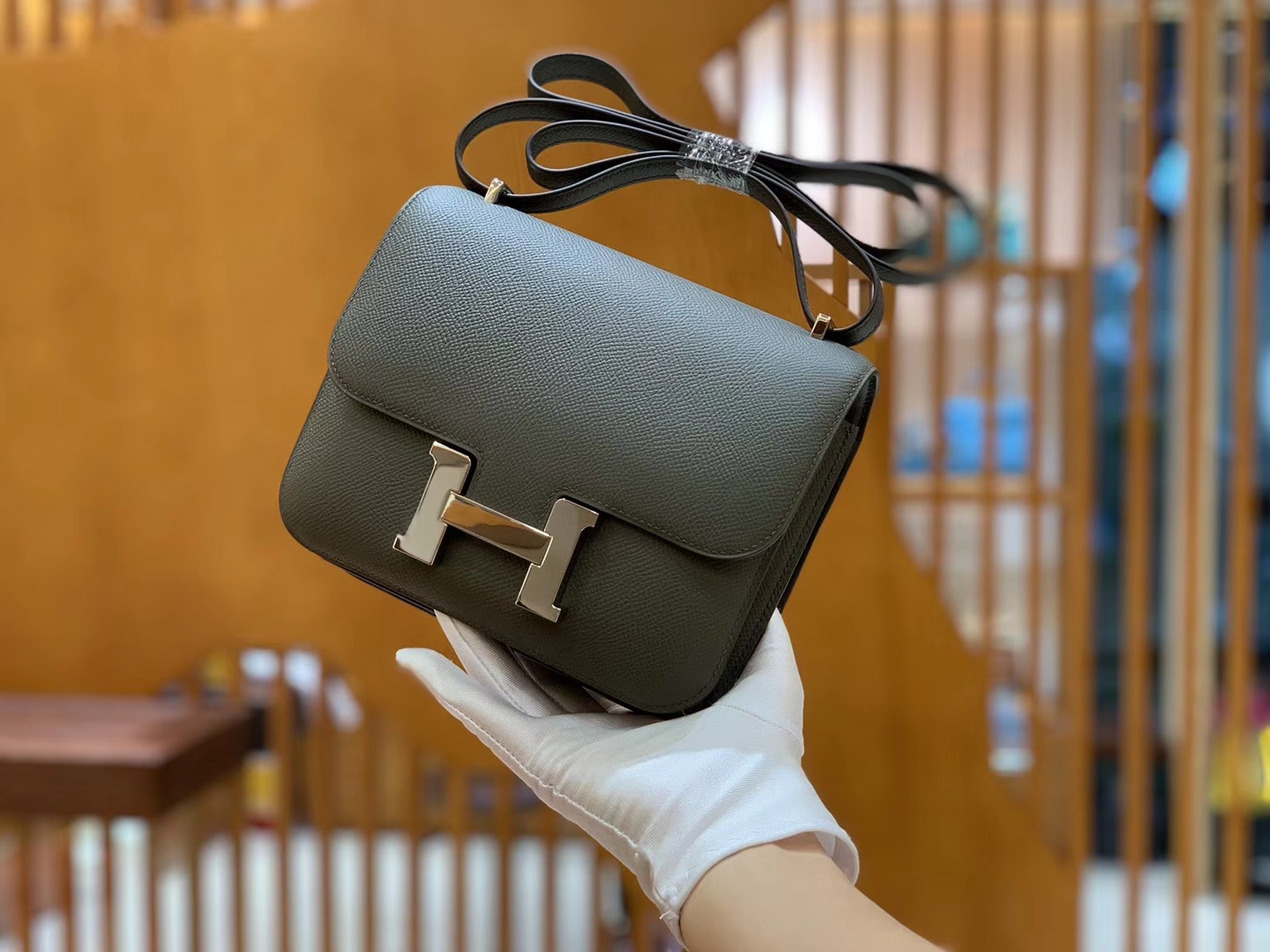 Hermès（爱马仕）Constance 空姐包 锡器灰 EP掌纹牛皮 德国进口原料 23cm
