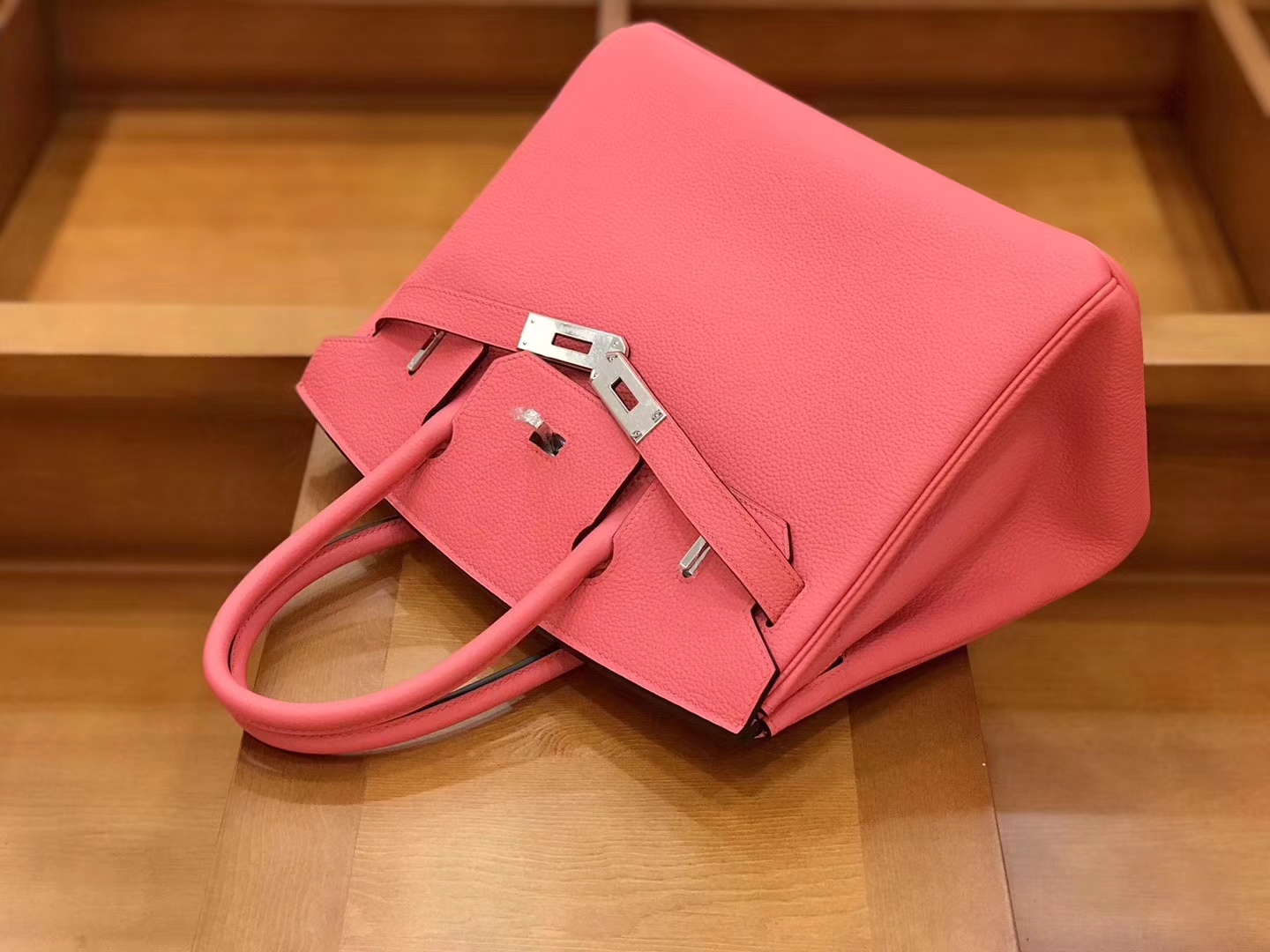 Hermès（爱马仕）新增现货 birkin 铂金包 唇膏粉 德国进口小牛皮 银扣 30cm