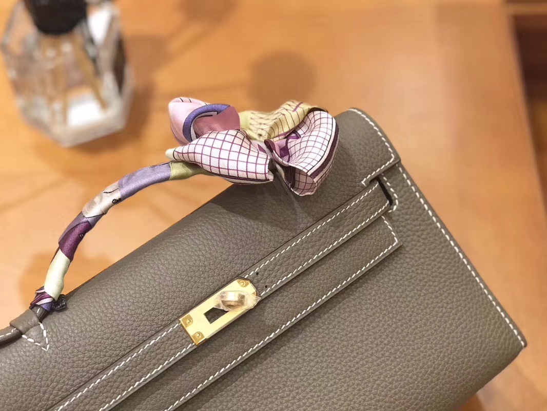 Hermès（爱马仕）Mini Kelly迷你凯莉 大象灰 Togo小牛皮 臻品级别 1代 金扣 22cm