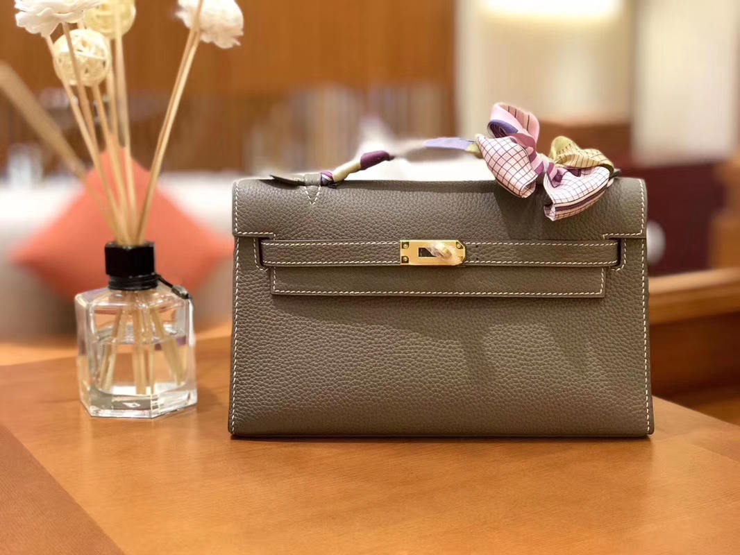 Hermès（爱马仕）Mini Kelly迷你凯莉 大象灰 Togo小牛皮 臻品级别 1代 金扣 22cm