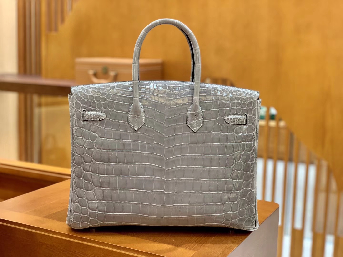 Hermès（爱马仕）Birkin 35cm 巴黎灰 银扣 一级皮 尼罗鳄鱼皮 臻品级别