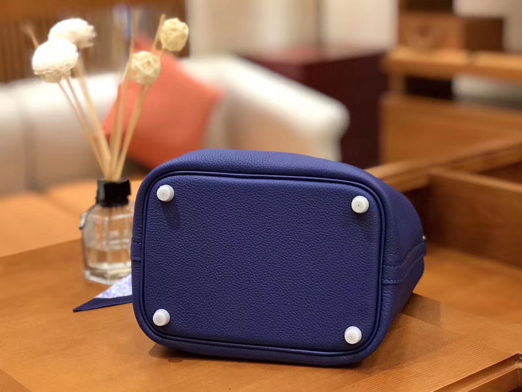 Hermès（爱马仕）Picotin 菜篮包 琉璃蓝 TC大牛皮 18cm