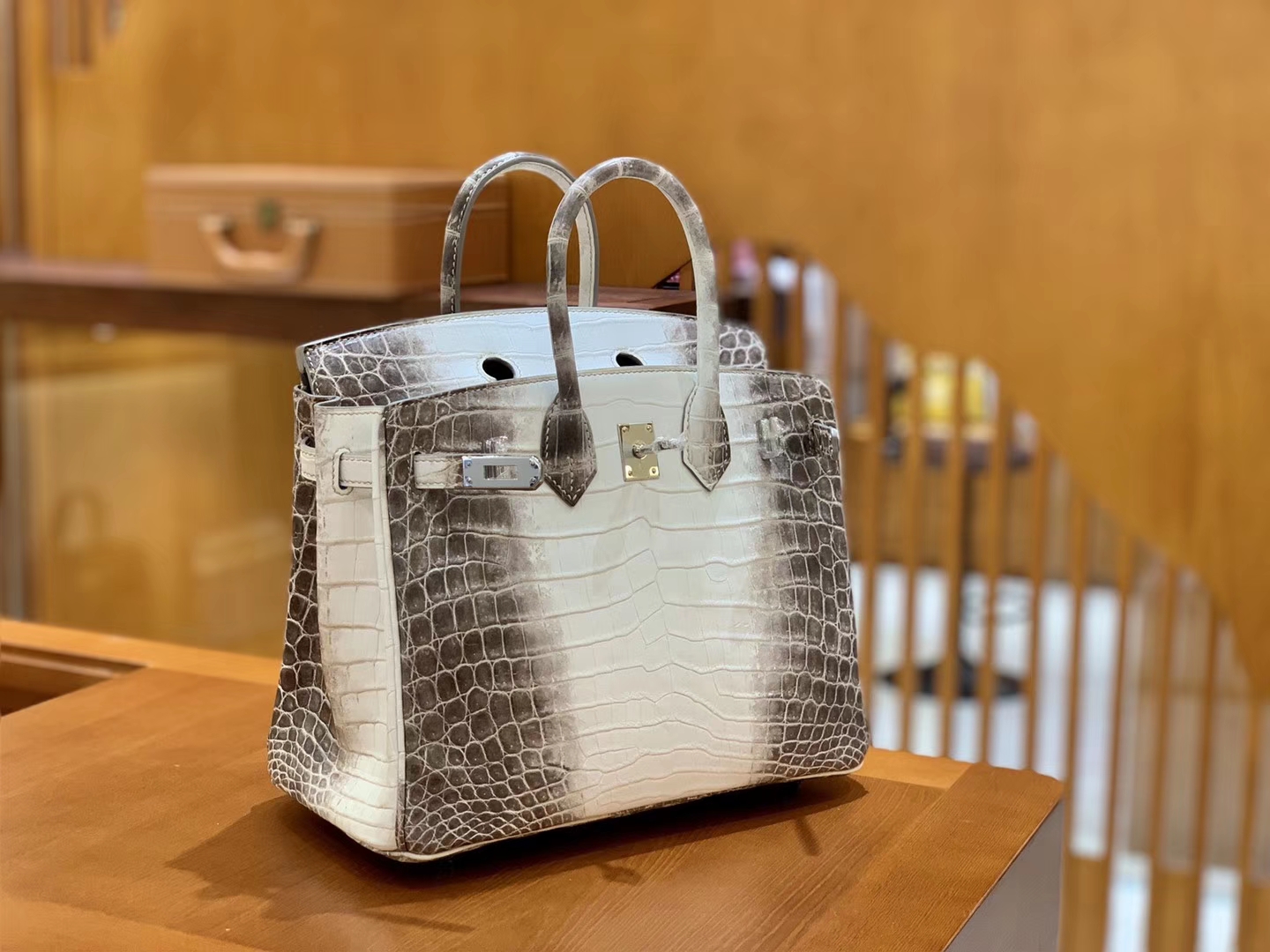 Hermès（爱马仕）Birkin 铂金包 喜马拉雅 特级品相极佳 一级皮 尼罗鳄鱼皮 臻品级别 银扣 25cm