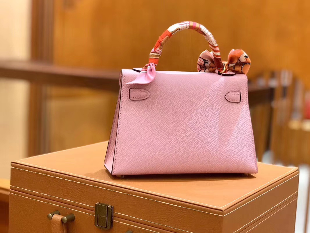 Hermès（爱马仕）Mini kelly 锦葵紫 掌纹小牛皮 全手工缝制 臻品级别 19cm 金扣 现货