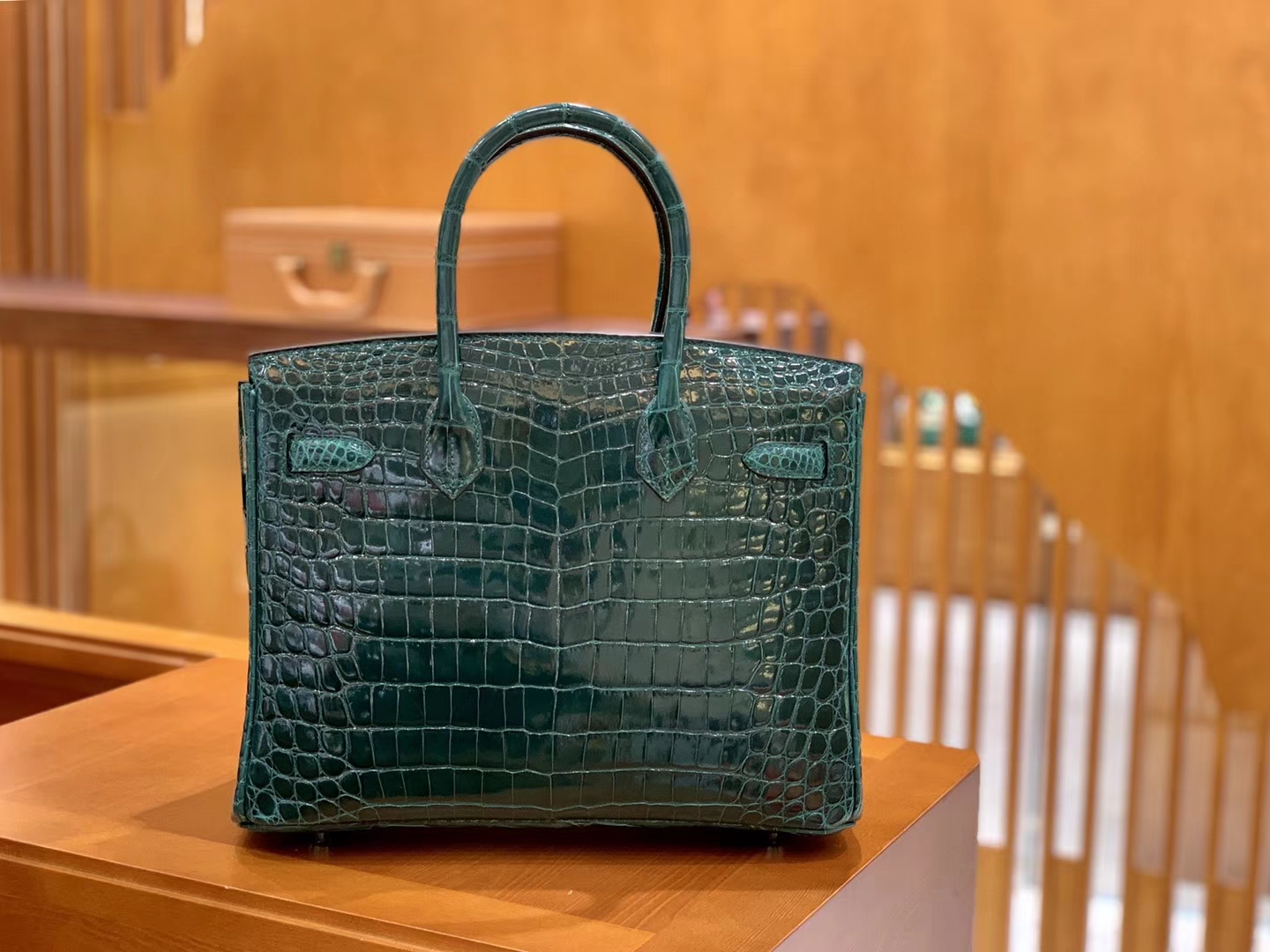 Hermès（爱马仕）Birkin 铂金包 松柏绿 一级皮 尼罗鳄鱼皮 臻品级别 金扣 30cm