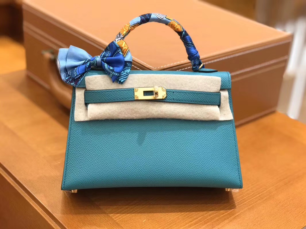 Hermès（爱马仕）Mini kelly 维罗纳绿 掌纹小牛皮 全手工缝制 臻品级别 19cm 金扣 现货