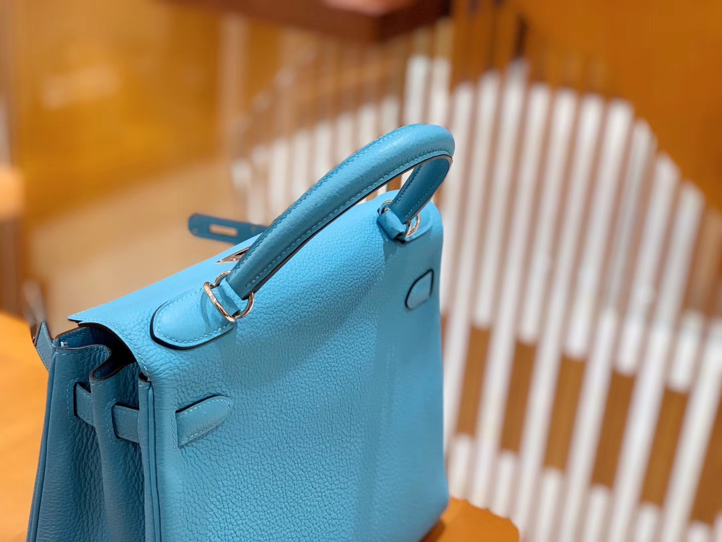 Hermès（爱马仕）Kelly 凯莉包 北方蓝 Togo德国进口牛皮 全手工 银扣 28cm 现货