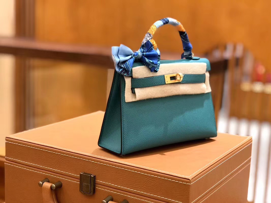 Hermès（爱马仕）Mini kelly 维罗纳绿 掌纹小牛皮 全手工缝制 臻品级别 19cm 金扣 现货