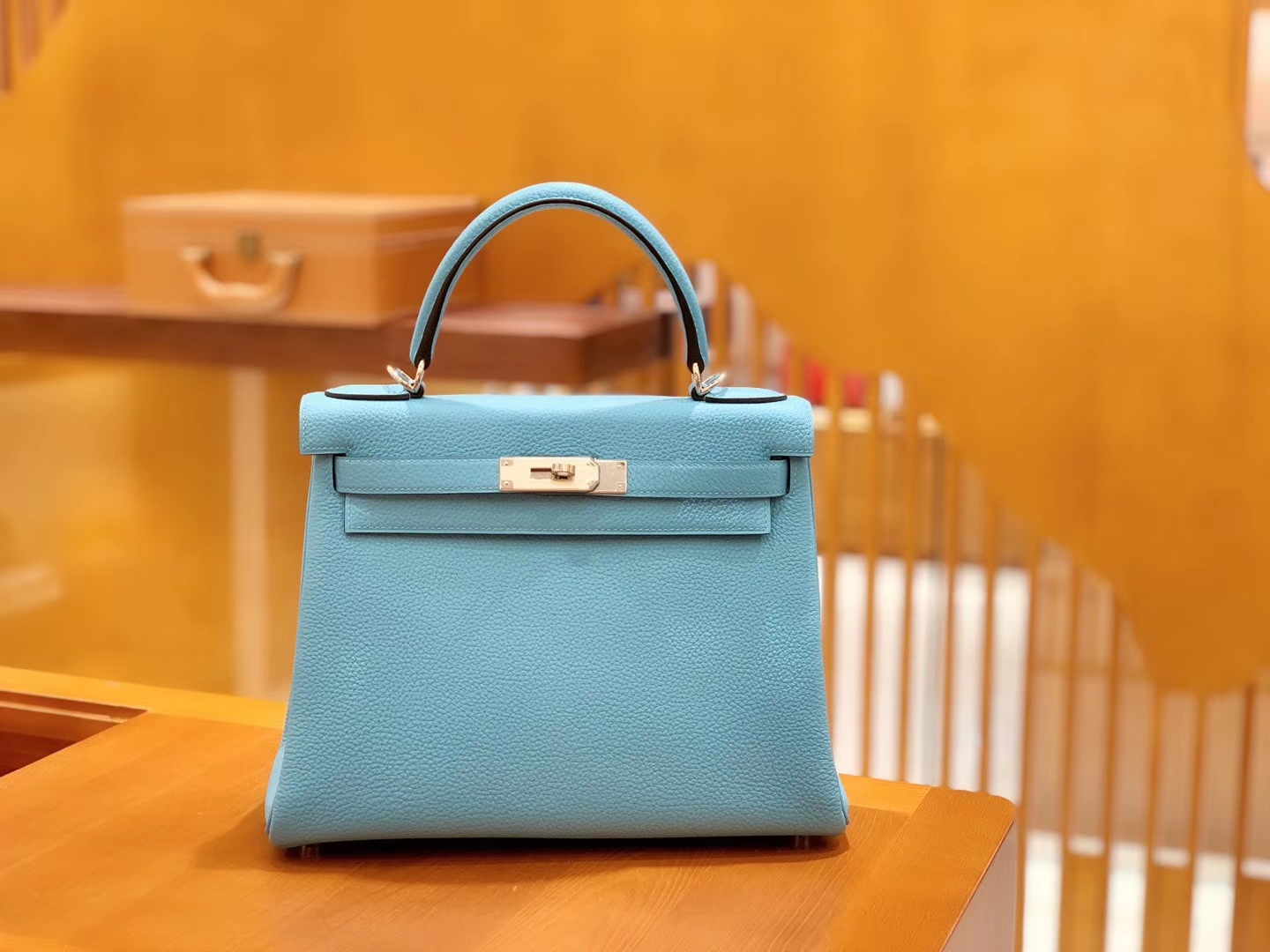 Hermès（爱马仕）Kelly 凯莉包 北方蓝 Togo德国进口牛皮 全手工 银扣 28cm 现货