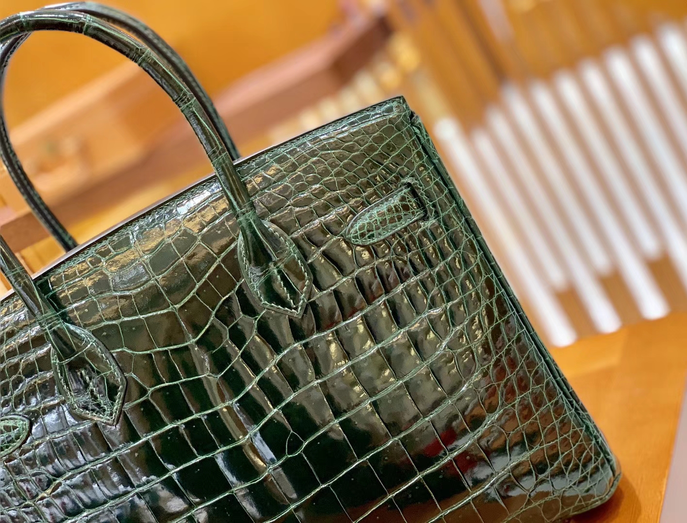 Hermès（爱马仕）Birkin 30cm 祖母绿 金扣 一级皮湾鳄鱼皮 臻品级别
