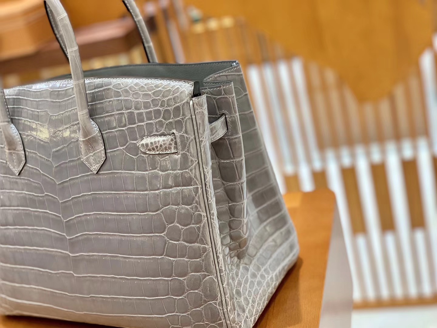 Hermès（爱马仕）Birkin 35cm 巴黎灰 银扣 一级皮 尼罗鳄鱼皮 臻品级别