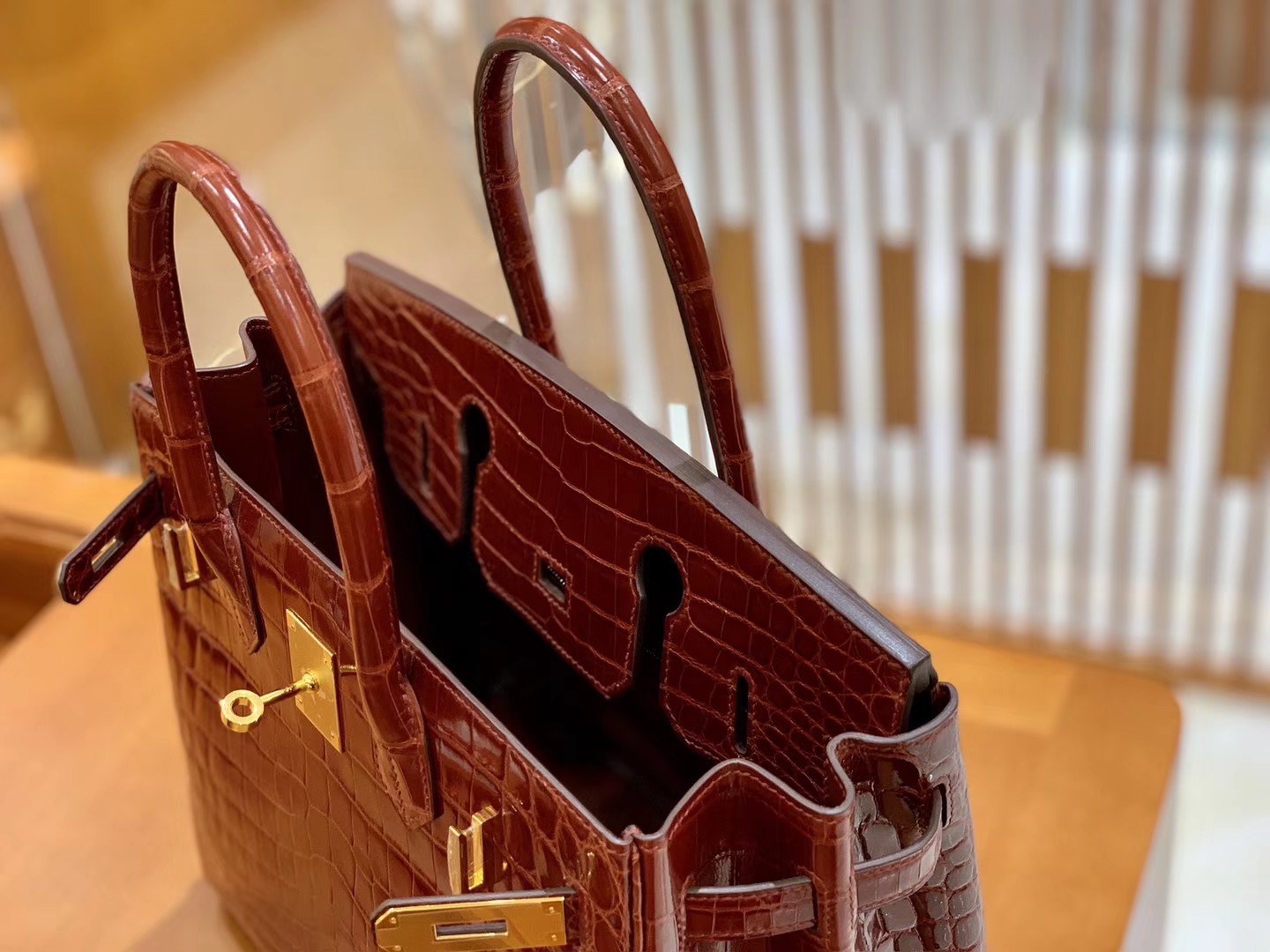 Hermès（爱马仕）Birkin 30cm 板栗棕 蜜糖棕 金扣 一级皮 尼罗鳄鱼皮 臻品级别