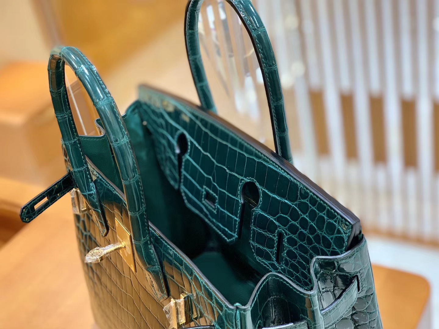 Hermès（爱马仕）Birkin 铂金包 松柏绿 一级皮 尼罗鳄鱼皮 臻品级别 金扣 30cm