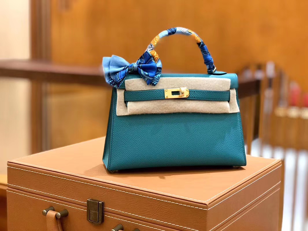 Hermès（爱马仕）Mini kelly 维罗纳绿 掌纹小牛皮 全手工缝制 臻品级别 19cm 金扣 现货