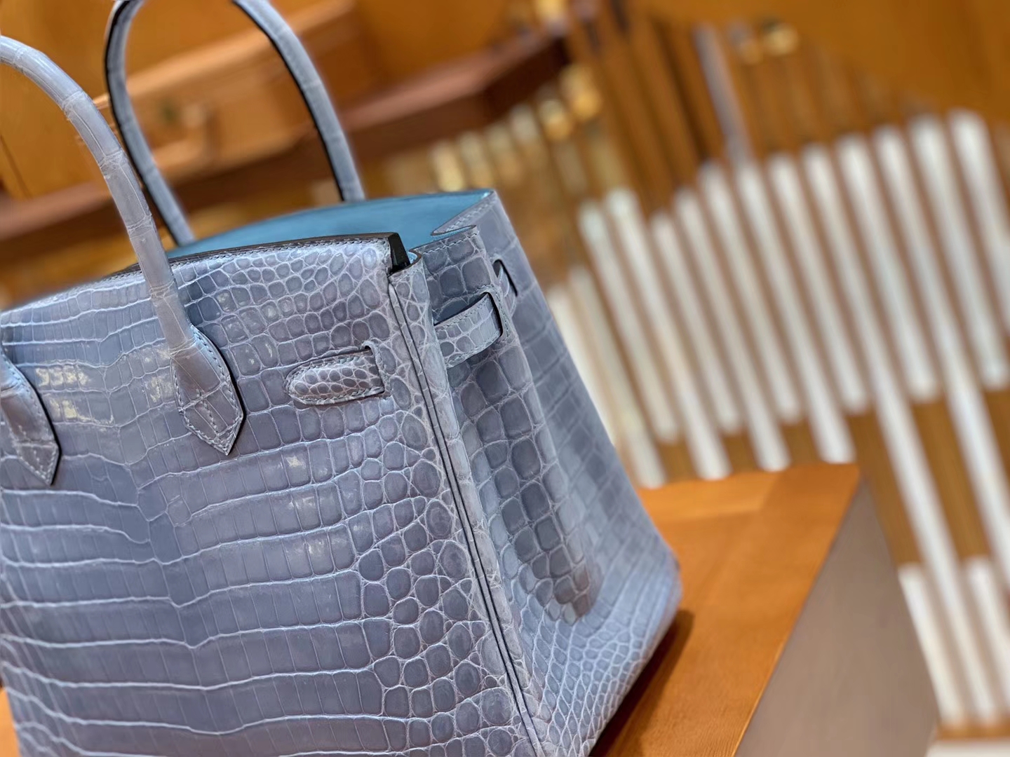 Hermès（爱马仕）Birkin 30cm 北方蓝 银扣 一级皮 尼罗鳄鱼皮 臻品级别