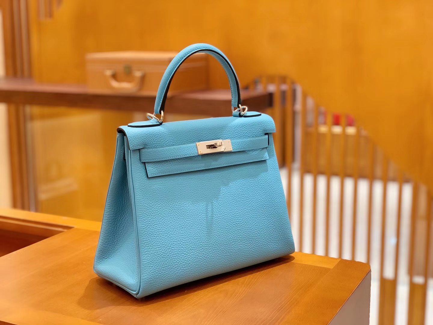 Hermès（爱马仕）Kelly 凯莉包 北方蓝 Togo德国进口牛皮 全手工 银扣 28cm 现货