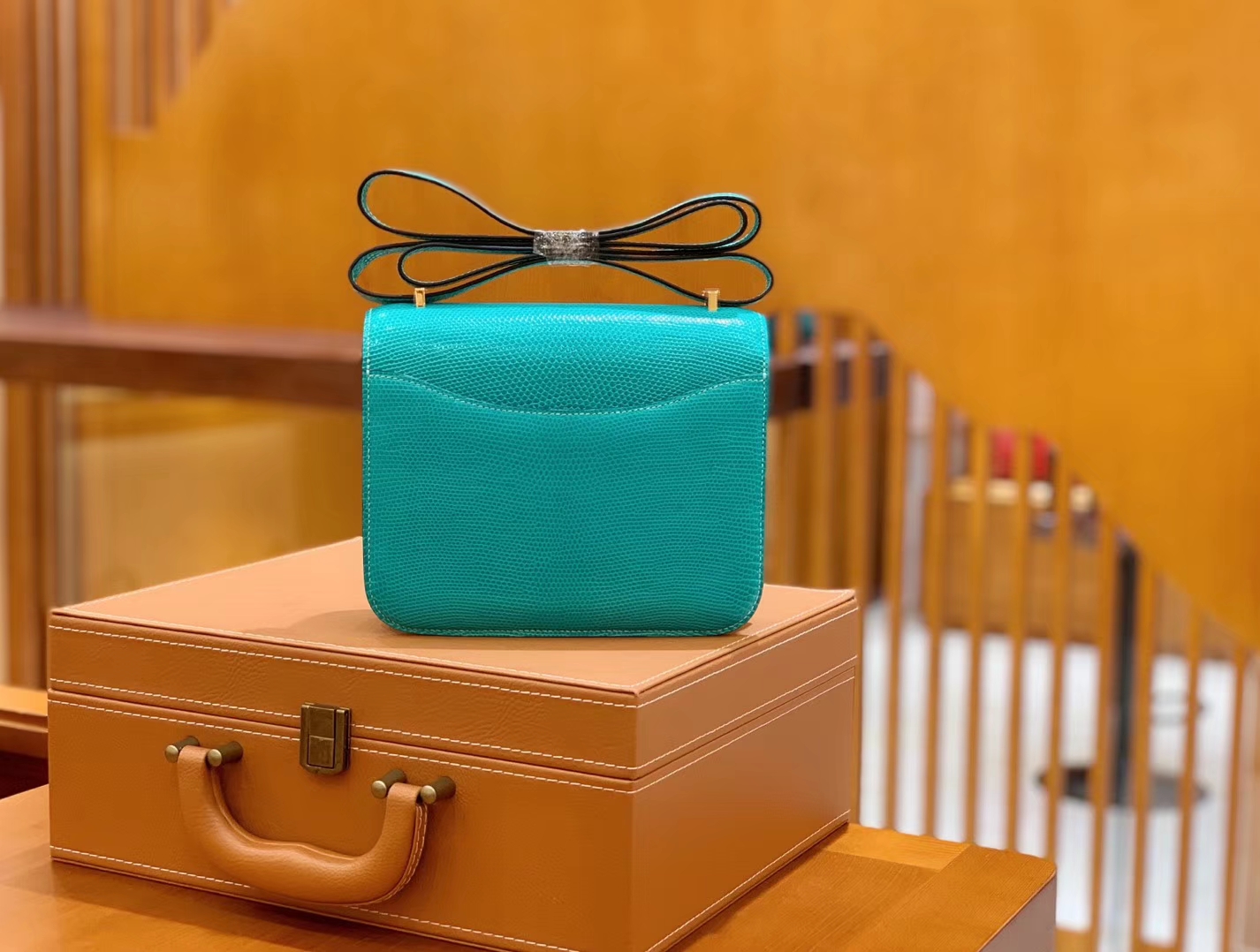 Hermès（爱马仕）Constance 空姐包 维罗纳绿 野生蜥蜴皮 全手工缝制 18cm 金扣 现货