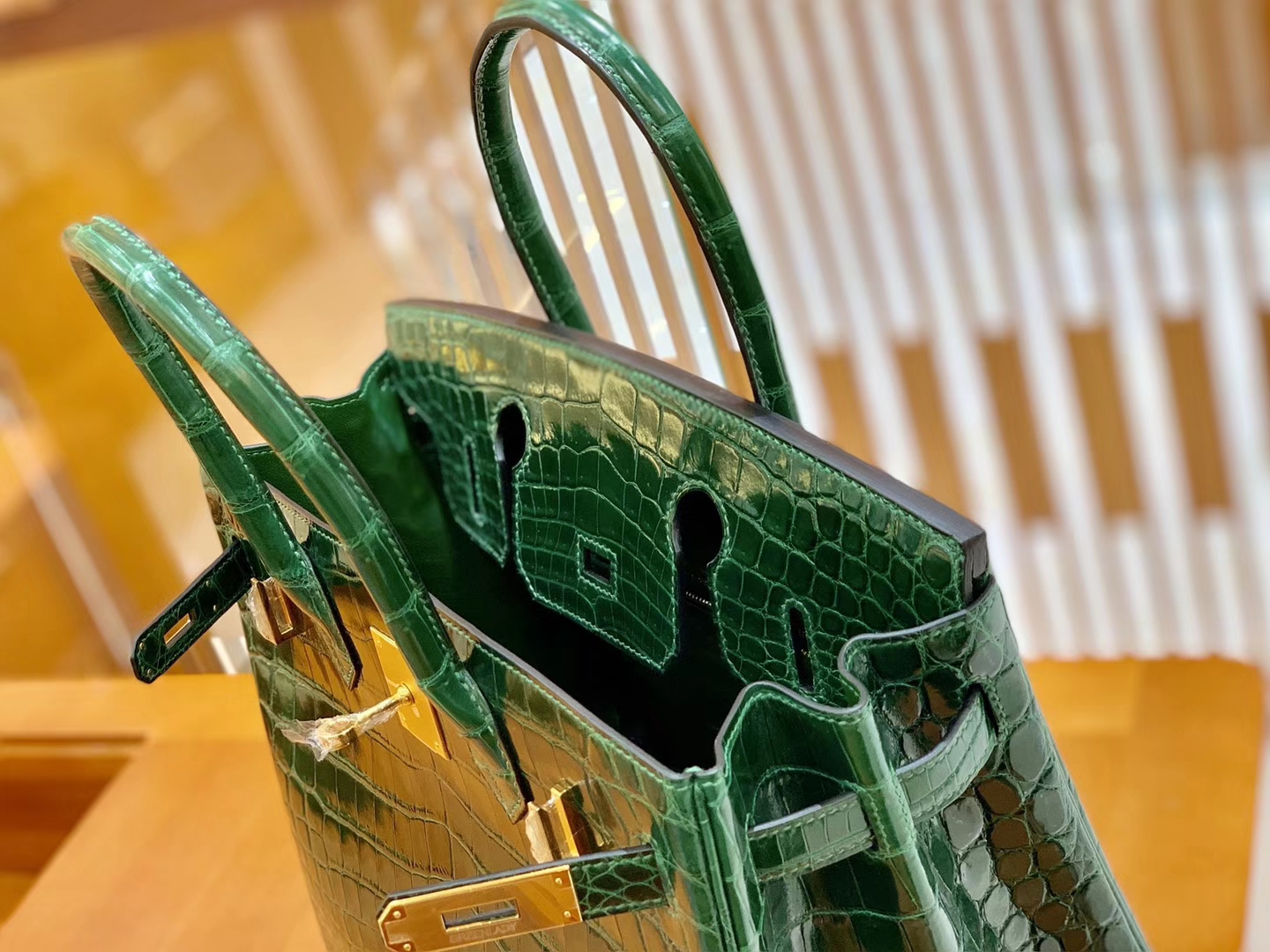 Hermès（爱马仕）Birkin 铂金包 孔雀绿 一级皮 尼罗鳄鱼皮 臻品级别 金扣 30cm